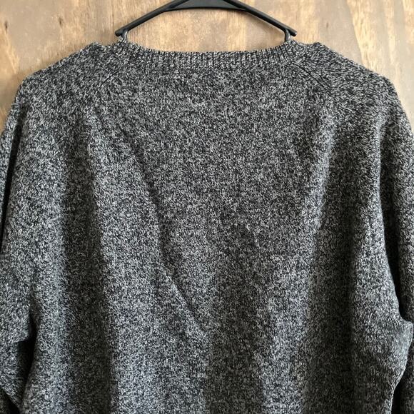 J Crew Mens Sweater Gray Black Crew Neck Pullover Long Sleeve 100% Lambs Wool L - Picture 10 of 11